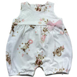 Le Bebe Pagliaccetto Giromanica Tinta Unita con Stampe per Neonata LBG6256 BIANCO LE BEBE 