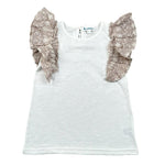 Lalalu' T-Shirt tinta unita con Balze Bianco per Bambina TSL70PB BIANCO LALALU' 