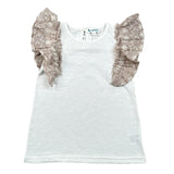 Lalalu' T-Shirt tinta unita con Balze Bianco per Bambina TSL70PB BIANCO LALALU' 