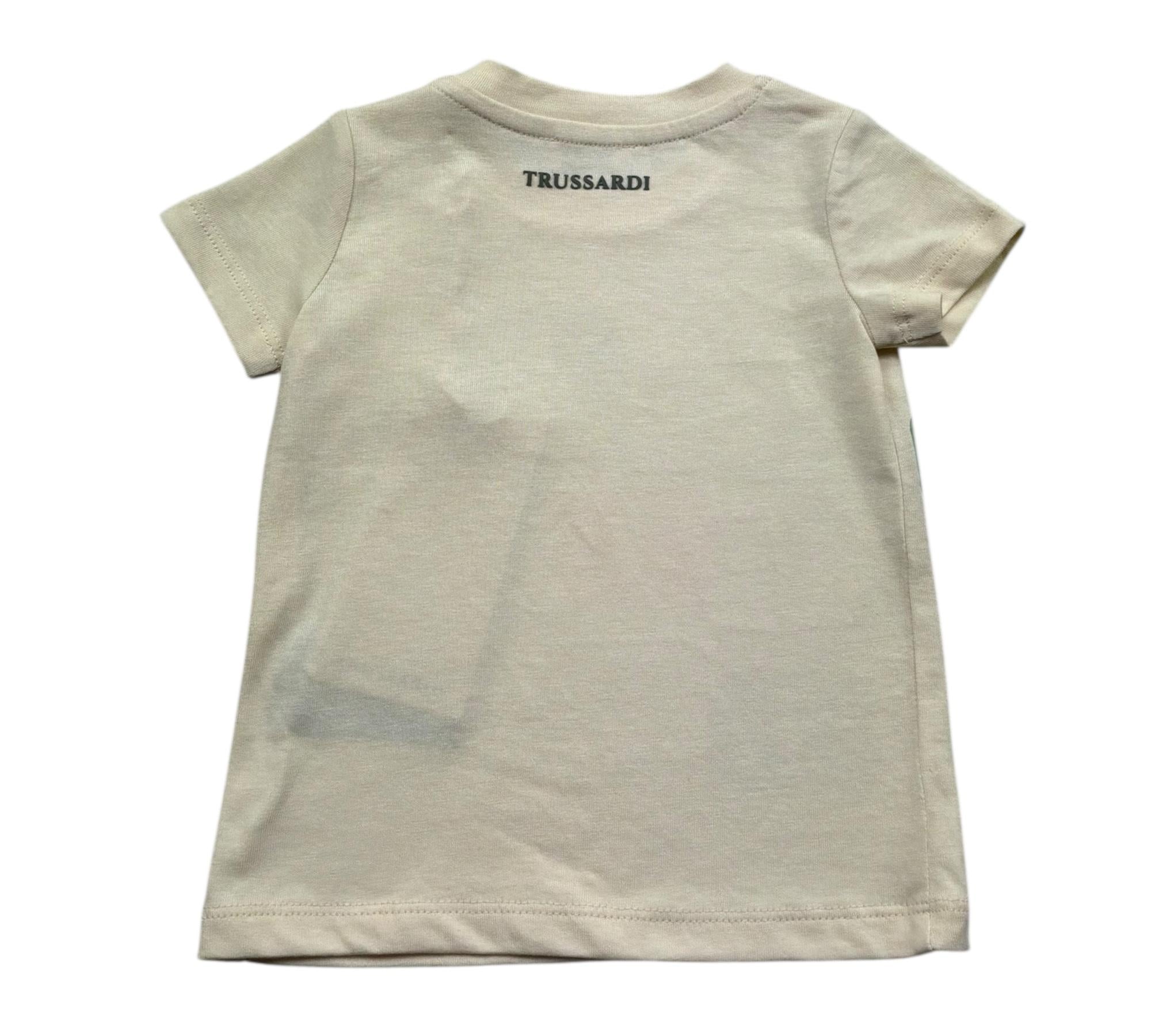 Trussardi T-Shirt Girocollo Tinta Unita con Stampe per Neonato TIP26047TS BEIGE TRUSSARDI 