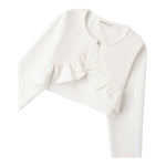 Sarabanda Coprispalle Tinta Unita con Bottone Brillantini per Bambina 0B455 BIANCO SARABANDA 