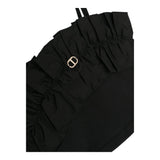 Twinset Top A Bretelline Tinta Unita Con Rouches Nero Per Bambina