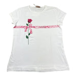Monnalisa T-Shirt Girocollo Tinta Unita con Stampa per Bambina 719601 BIANCO MONNALISA 