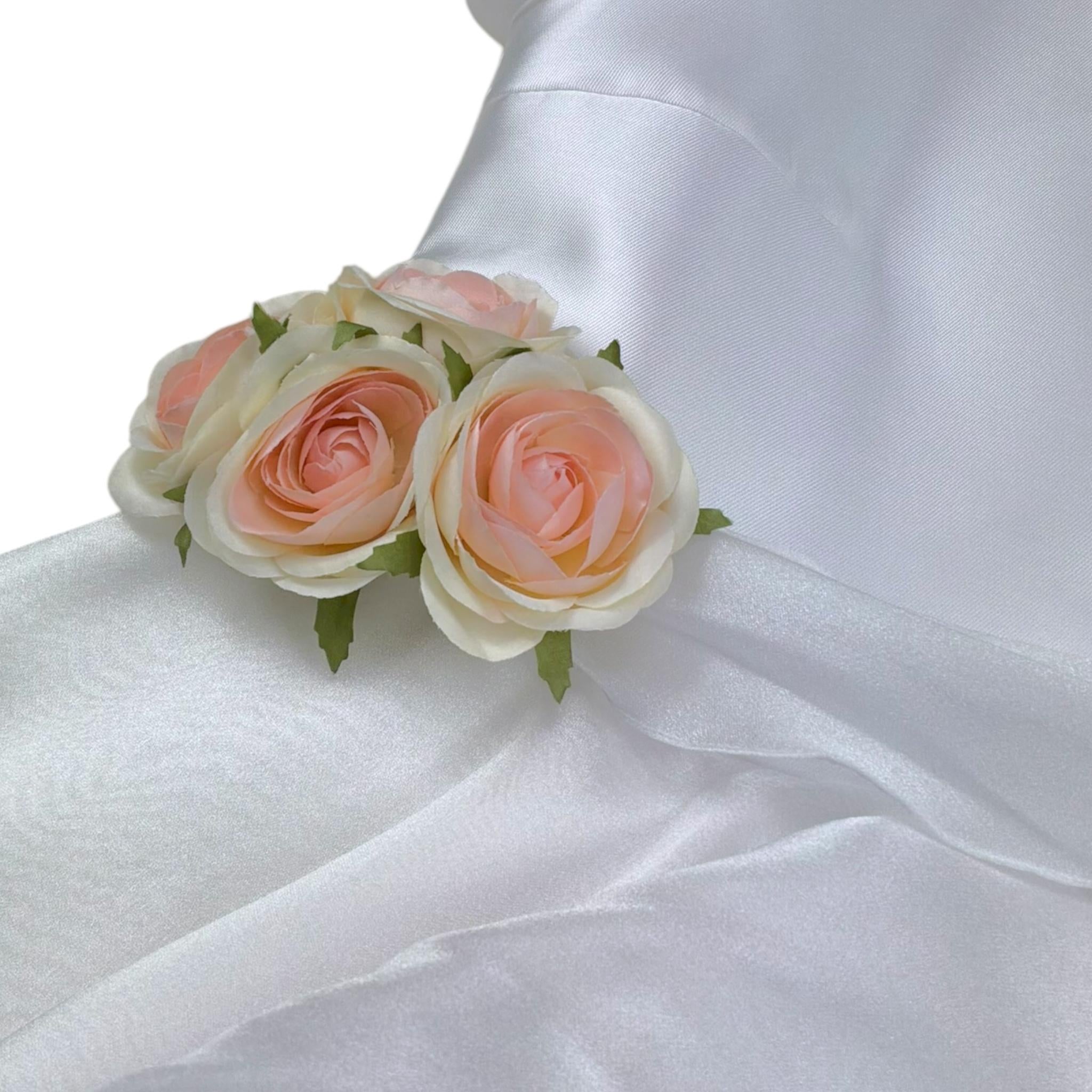 Monnalisa Abito Cerimonia Rinta Unita con Fiore per Bambina 71C918 BIANCO MONNALISA 