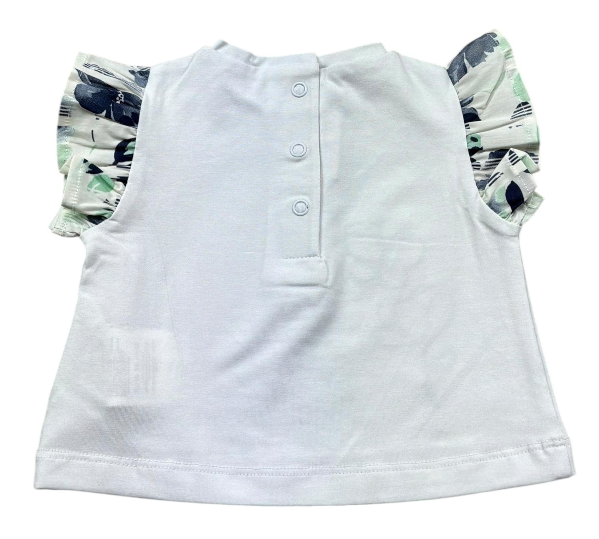 Minibanda T-Shirt Girocollo Tinta Unita con Stampa per Neonata 3B78 BIANCO MINIBANDA 