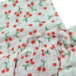 Petit Indi Salopette Bicolore con Stampa Ciliege per Neonata SS25B0210 BIANCO/ROSSO PETIT INDI 