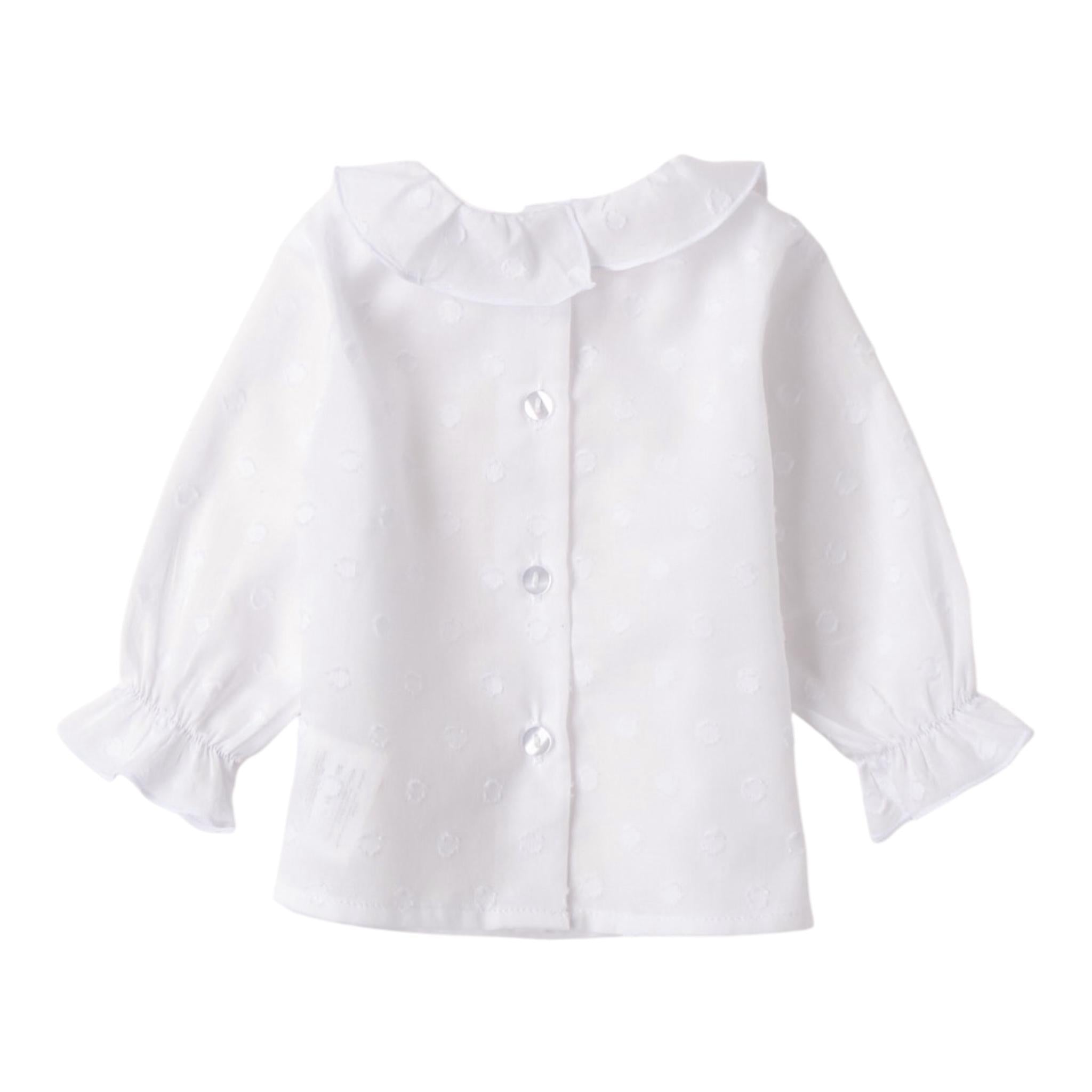 Minibanda Camicia Tinta Unita con Colletto per Neonata 3B700 BIANCO MINIBANDA 