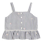 Max&Co. Top Tinta Unita con Fantasia A Righe per Bambina MX0120X BIANCO/BLU MAX&Co. 