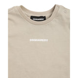 Dsquared2 T-Shirt Girocollo tinta unita con Stampa Beige per Neonato DQ2853XX BEIGE DSQUARED2 