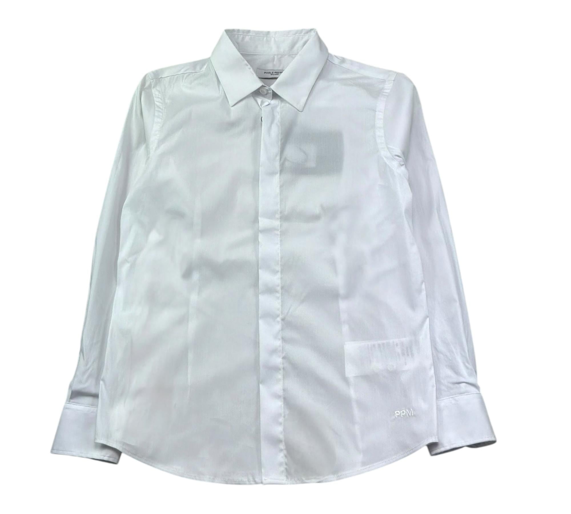Paolo Pecora Camicia Manica Lunga Tinta Unita per Bambino PP4226 BIANCO PAOLO PECORA 