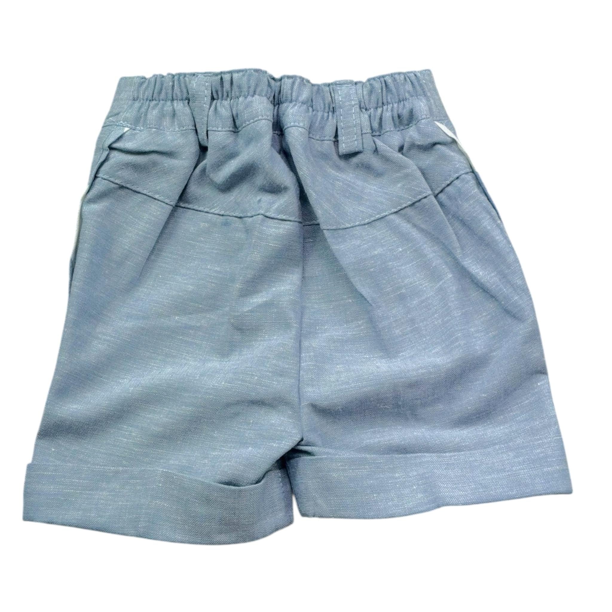 Manuel & Frank Bermuda Tinta Unita con Elastico In Vita per Neonato MF1333I AZZURRO MANUEL & FRANK 