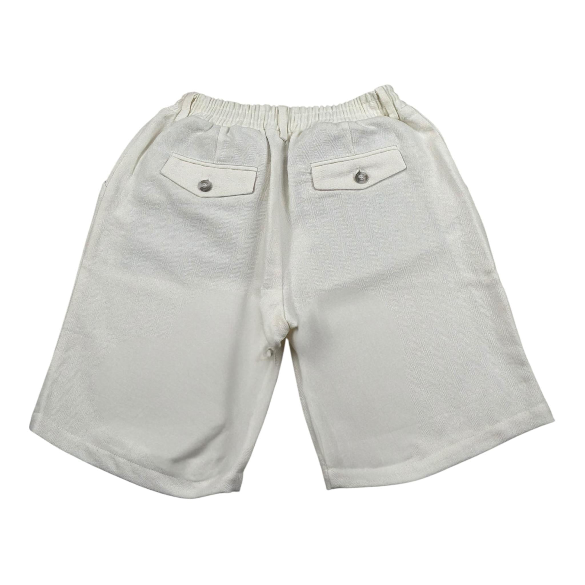 Eleventy Bermuda Tinta Unita con Elastico In Vita per Bambino EW6P59X PANNA ELEVENTY 