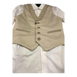 Mai'S Kids Completo 3 Pezzi Camicia--Gilet-Pantalone per Bambino ANDREAS BEIGE MAI'S KIDS 