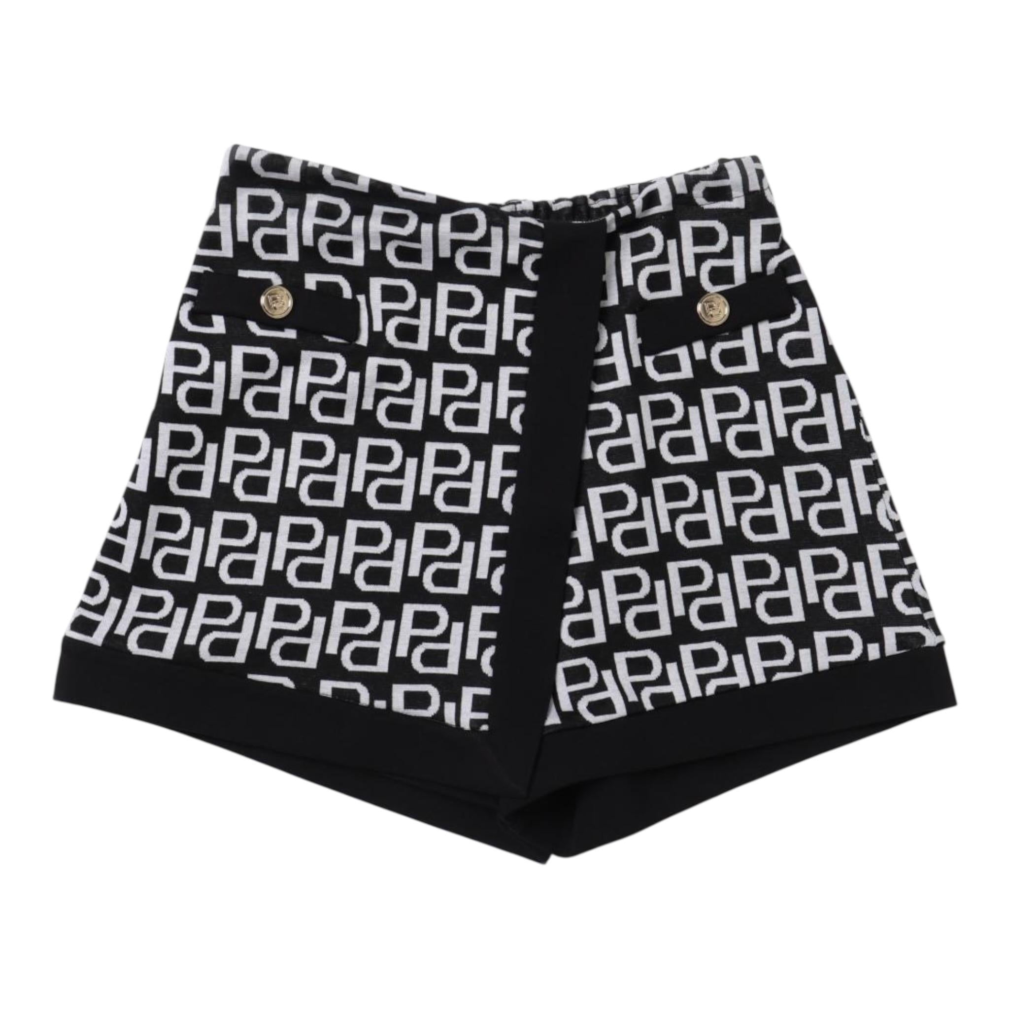 Pinko Short tinta unita Stampa Loghi Nero per Bambina F3PIJGST200 NERO PINKO 