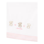 Monnalisa Set 3 Pezzi Lenzuola Tinta Unita con Stampa per Neonata 19680 BIANCO MONNALISA 