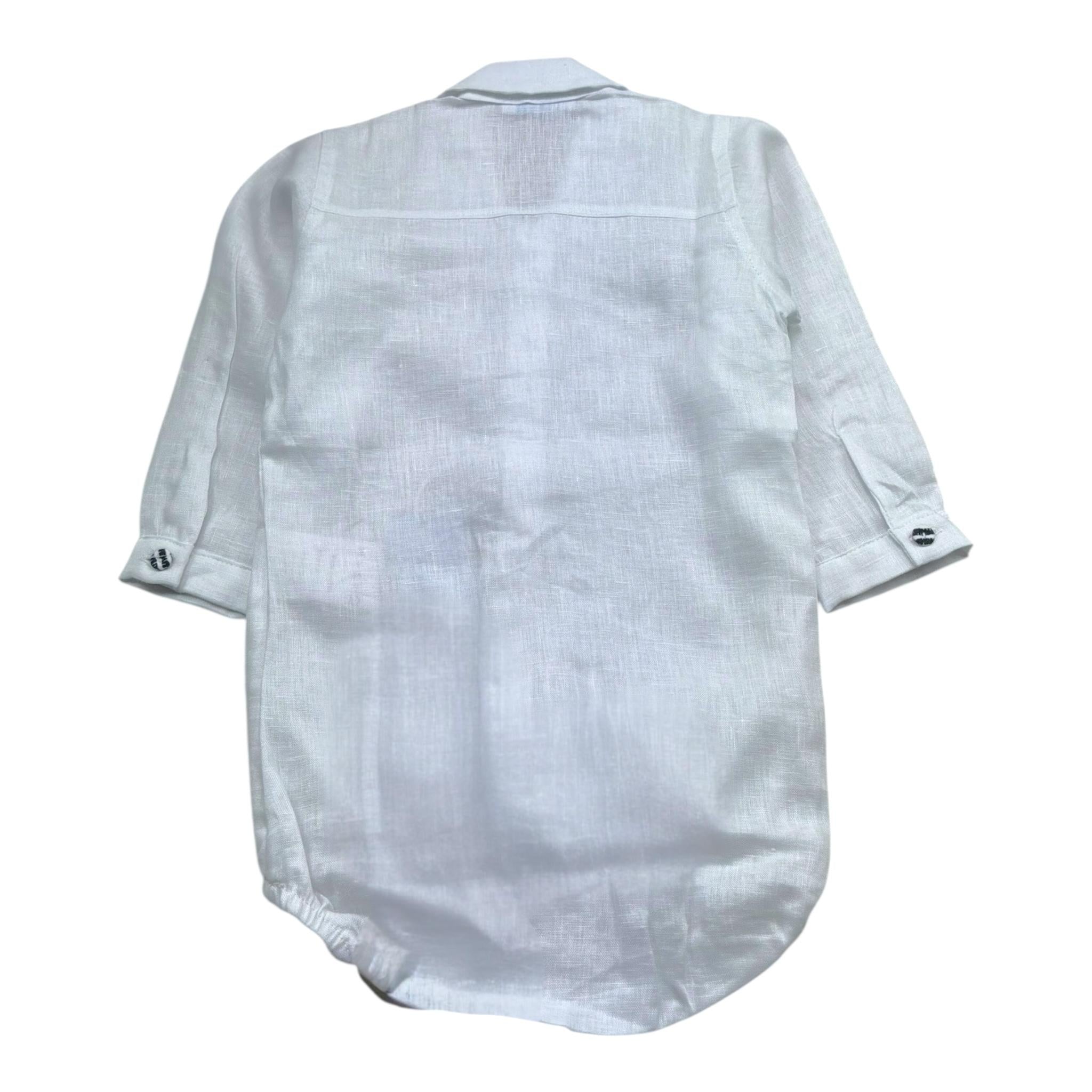 Manuel & Frank Camicia Tinta Unita Manica Lunga Modello Body per Neonato MF3177I BIANCO MANUEL & FRANK 