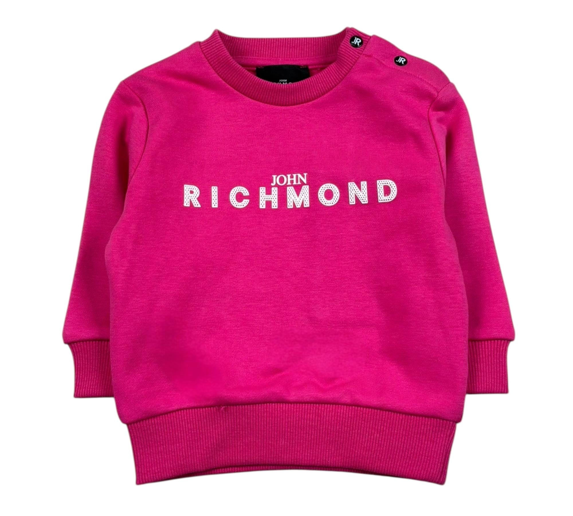 John Richmond Felpa Chiusa Girocollo Tinta Unita con Logo per Neonata RIP26036FEA FUXIA JOHN RICHMOND 