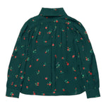 N°21 camicia tinta unita con fantasua rose Verde per Bambina N21A06 VERDE N°21 