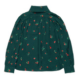 N°21 camicia tinta unita con fantasua rose Verde per Bambina N21A06 VERDE N°21 