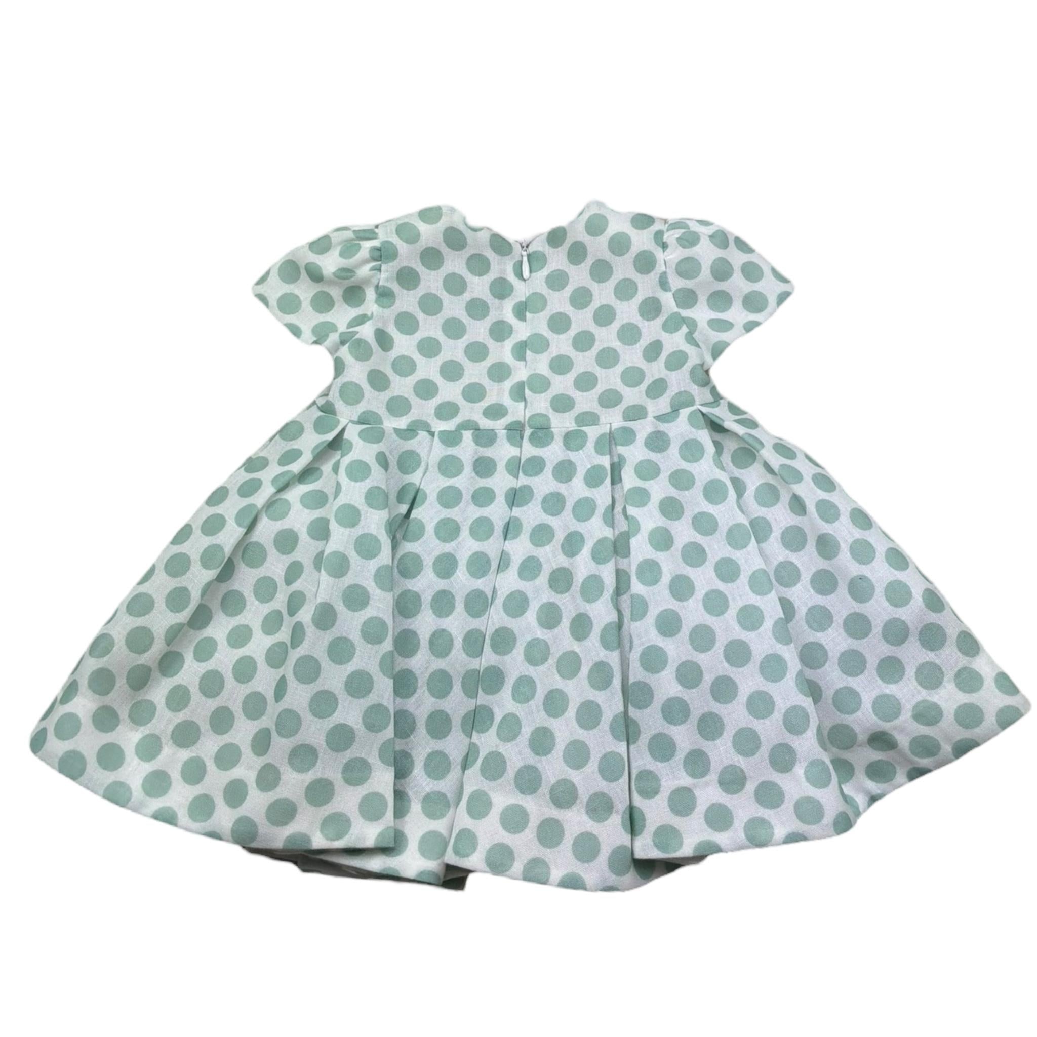 I Delfi Abito Mezzamanica Tinta Unita Fantasia Pois per Neonata 25P5157 BIANCO I DELFI 