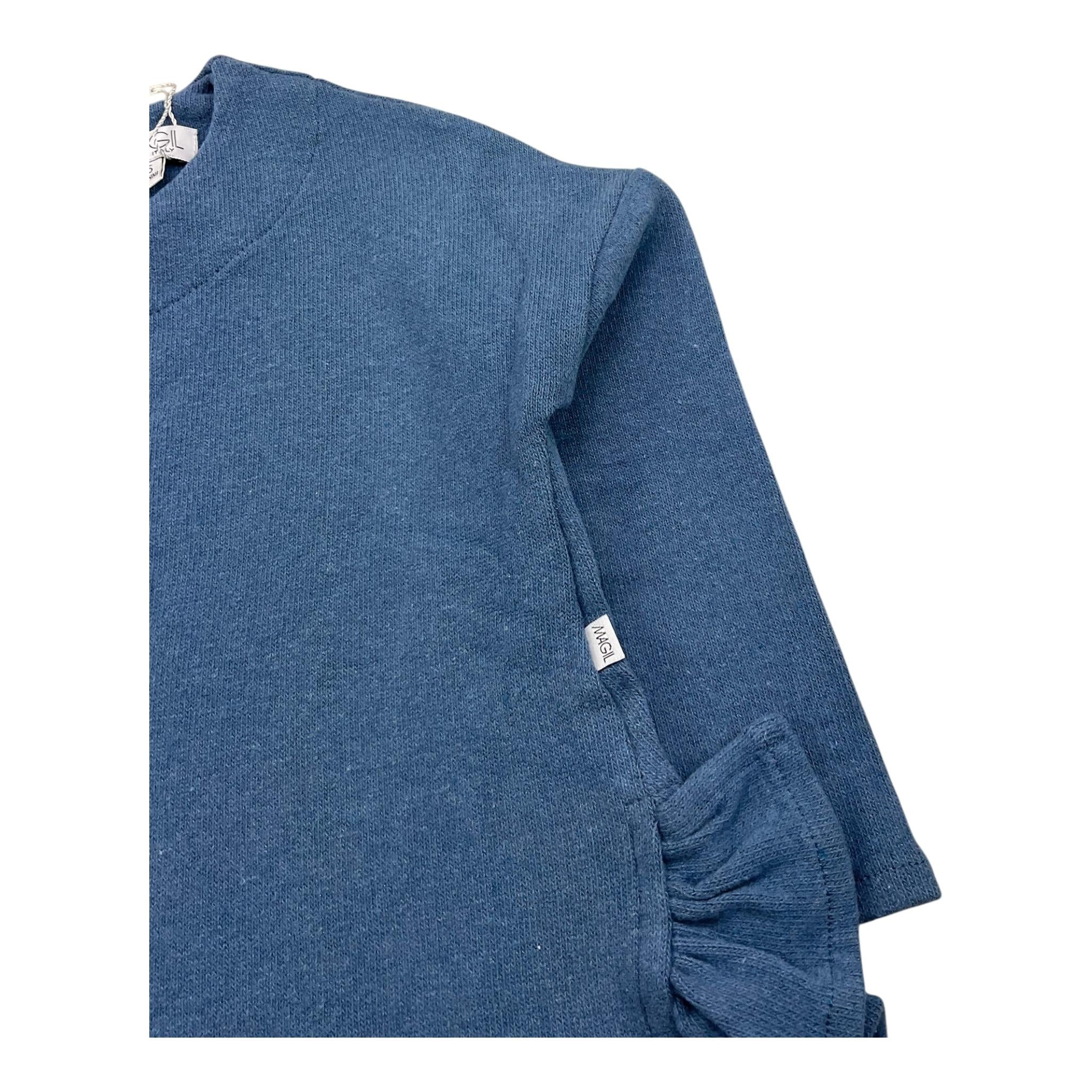 MAGIL maglia girocollo tinta unita cn rouches Blu per Bambina GN21095 BLU MAGIL 