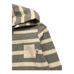 PETIT INDI felpa con cappuccio fantasia a righe Panna/grigio per Neonato AW24BK7606 PANNA/GRIGIO PETIT INDI 