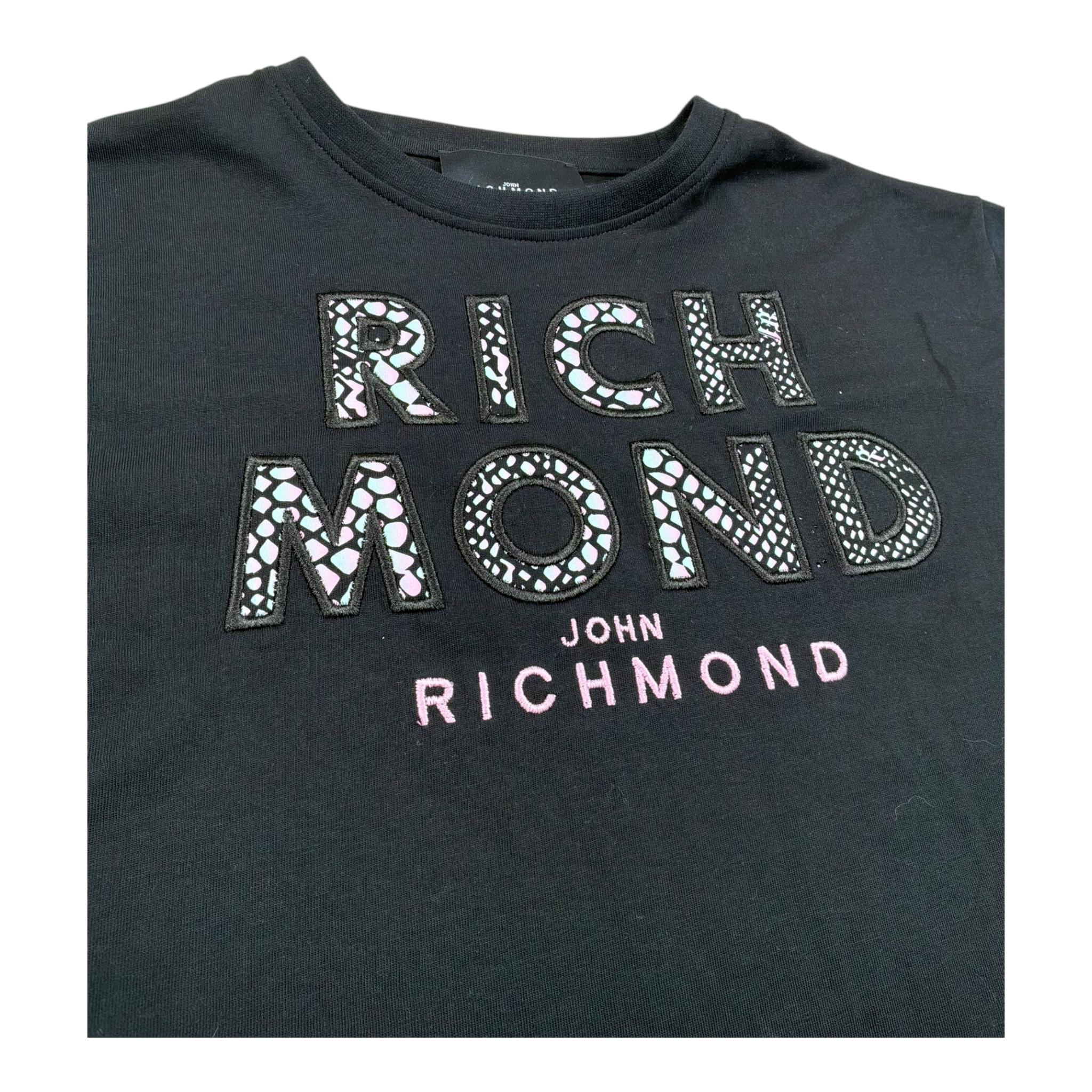 John Richmond T-Shirt Girocollo Tinta Unita con Stampa per Bambina RGP26176TS NERO JOHN RICHMOND 