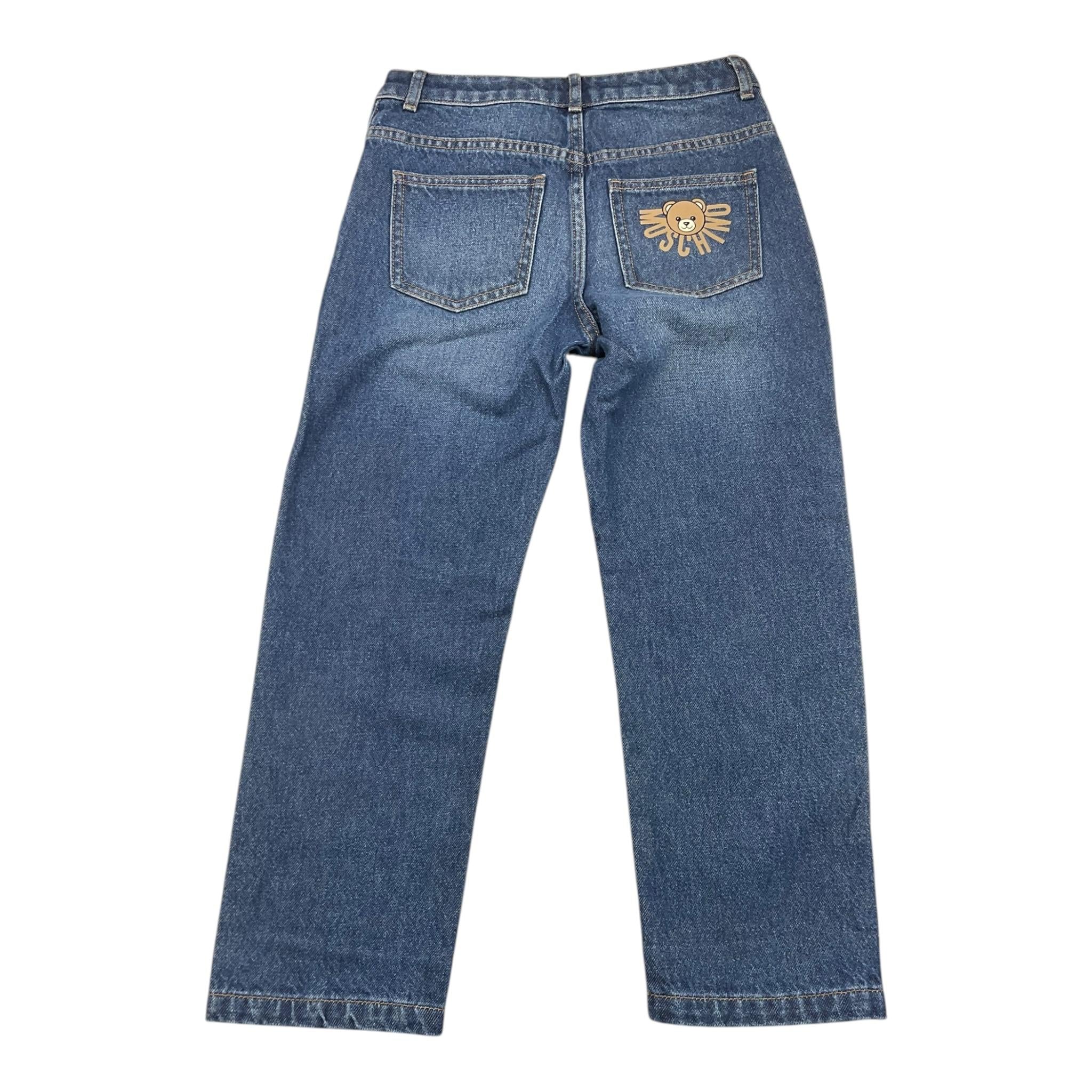 MOSCHINO jeans tinta unita con girovita regolabile Blu per Bambino HUP08K BLU MOSCHINO 