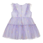 Monnalisa Abito Giromanica Tinta Unita con Tulle per Neonata 31A903 LILLA MONNALISA 