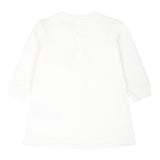 MOSCHINO abito manica lunga tinta unita con stampa in contrasto Panna per Neonata MBV0A2 PANNA MOSCHINO 