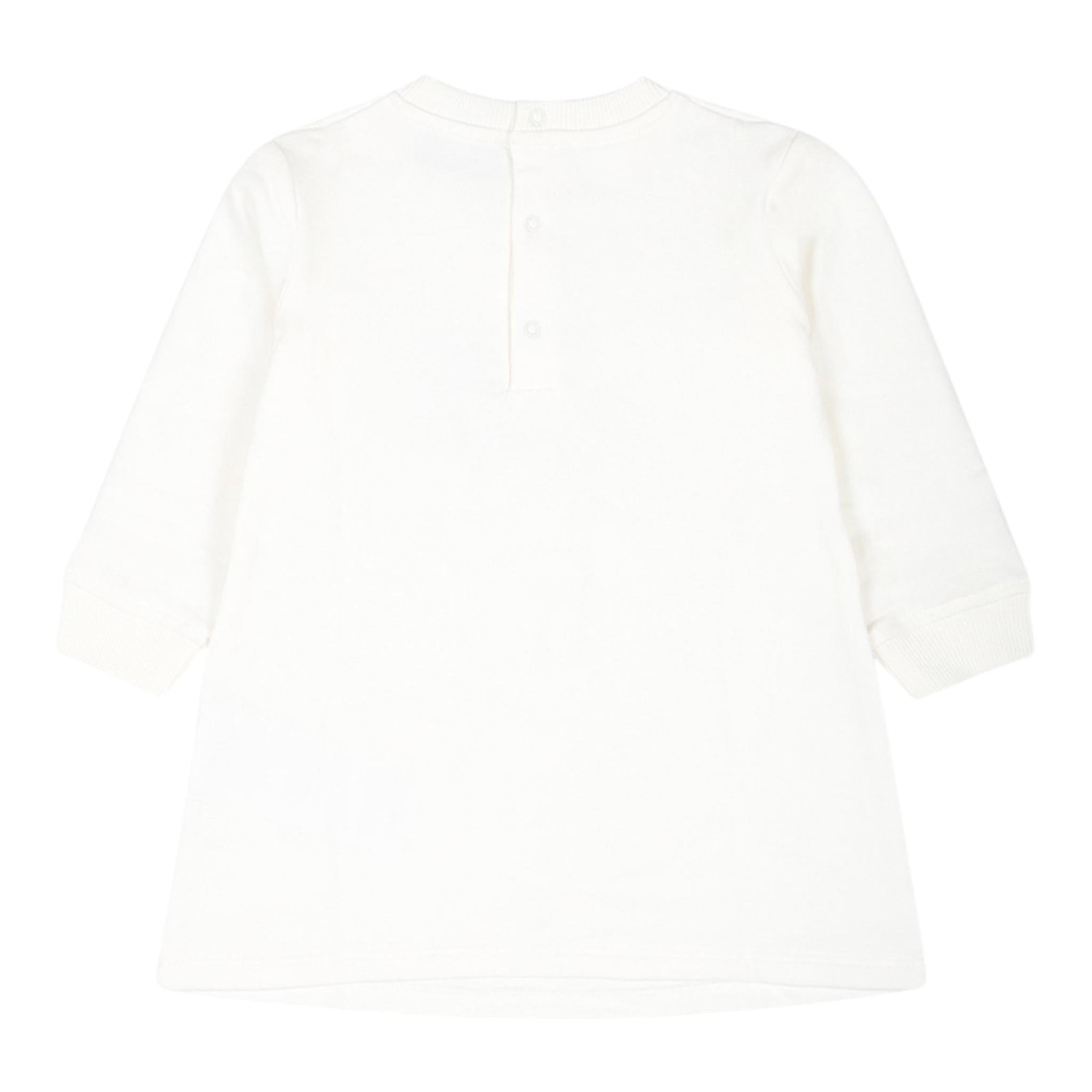 MOSCHINO abito manica lunga tinta unita con stampa in contrasto Panna per Neonata MBV0A2 PANNA MOSCHINO 