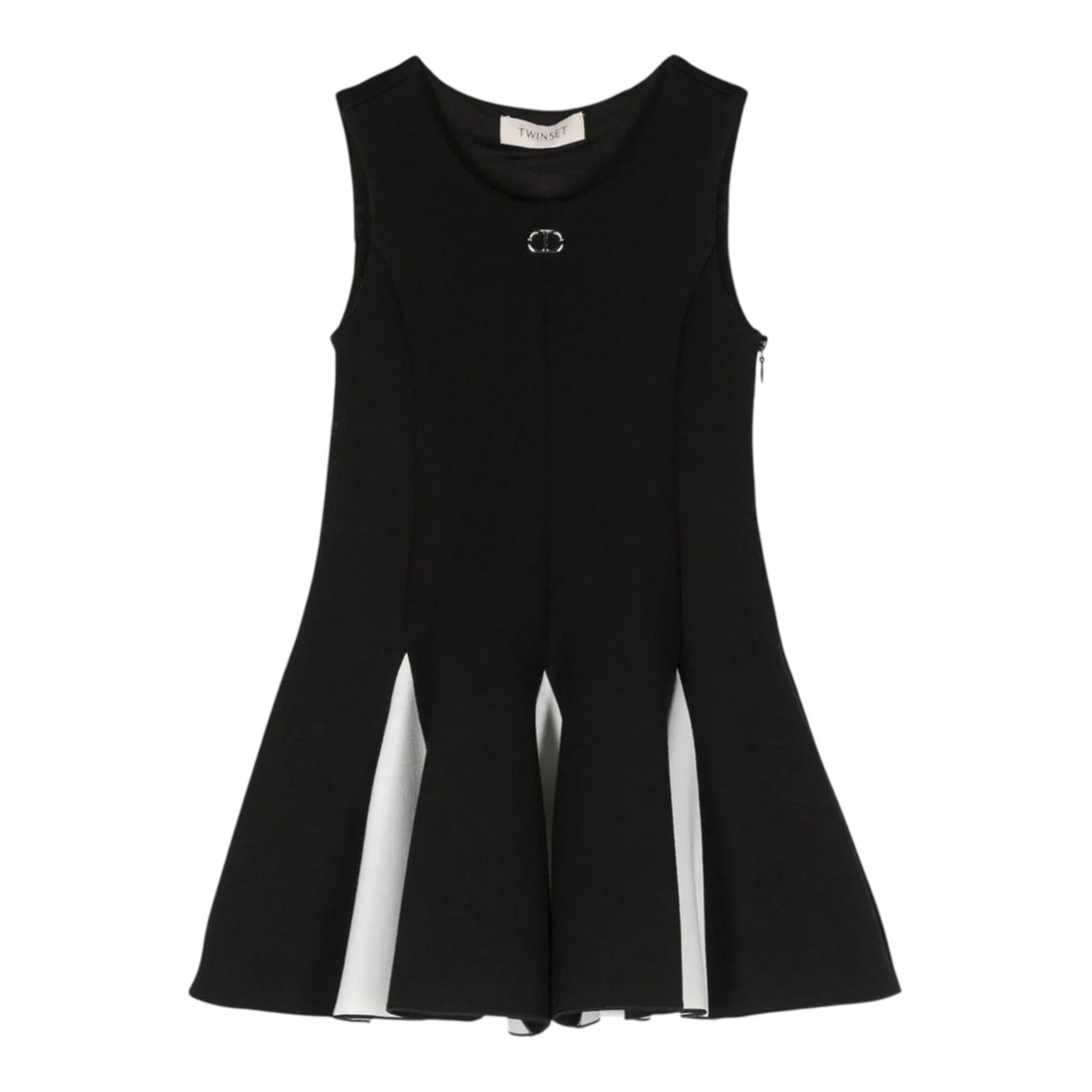 TWINSET abito tinta unita giromanica Nero per Bambina 242GJ2011 NERO TWINSET 