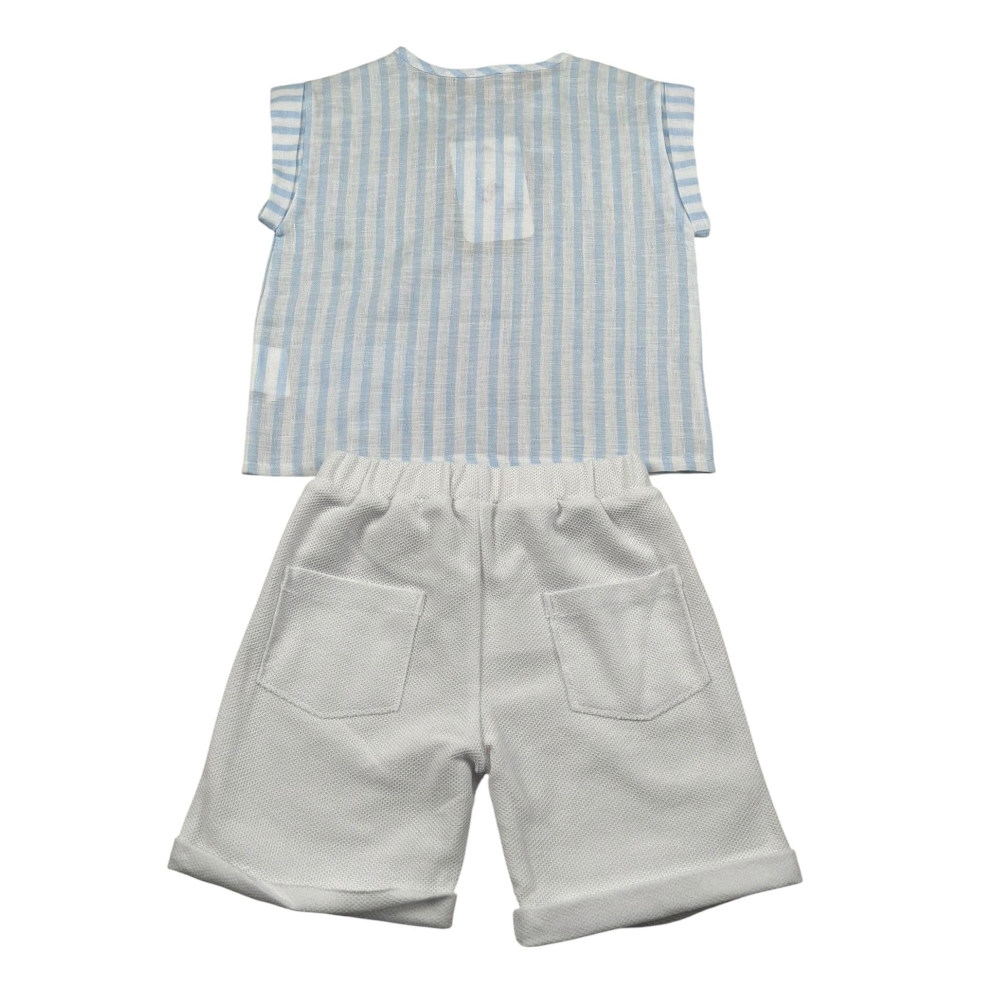 Lalalu' Completo 2 Pezzi Camicia-Bermuda Bianco/Beige per Neonato CCTL01G BIANCO/BEIGE LALALU' 