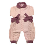 COLORI CHIARI tutina manica lunga tinta unita con fiocchi in contrasto Rosa per Neonata FF167887 ROSA COLORI CHIARI 