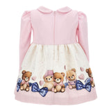 MONNALISA abito bicolore con stampa Bianco/rosa per Neonata 31D910 BIANCO/ROSA MONNALISA 