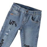 Sarabanda Jeans tinta unita con Stampa Azzurro per Neonato 0B032N AZZURRO SARABANDA 