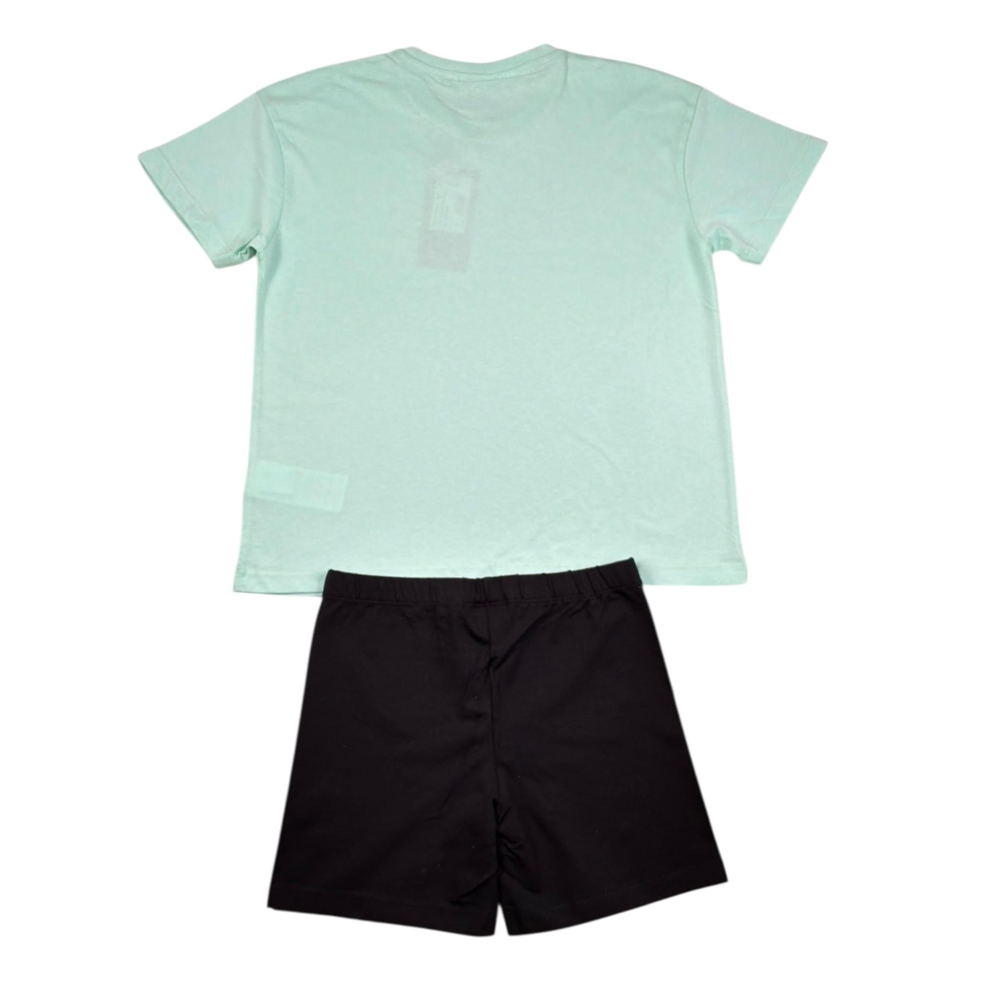 Diadora Completo 2 Pezzi T-Shirt-Leggins Cicilista Bicolore per Bambina 102181716 VERDE/NERO DIADORA 