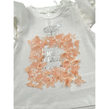 Miss Grant T-Shirt Girocollo Tinta Unita con Stampa In Contrasto per Neonata MG1336XX BIANCO MISS GRANT 