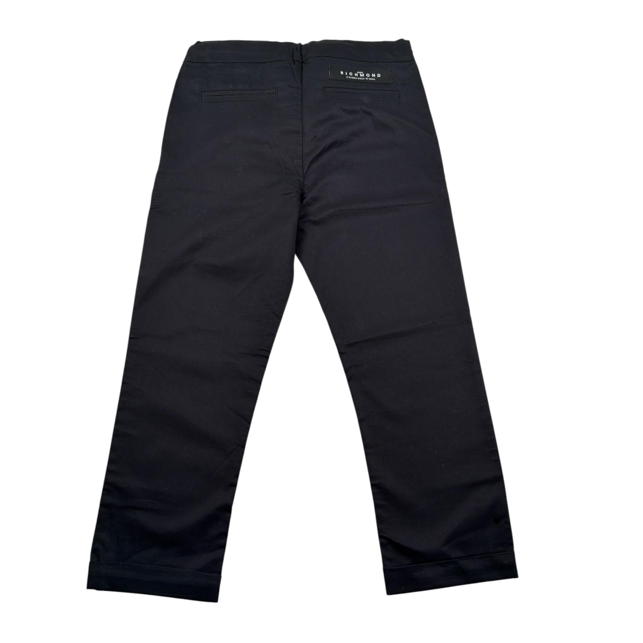 John Richmond Pantalone Tinta Unit con Girovita Regolabil Nero per Bambino RIP20087PA NERO JOHN RICHMOND 