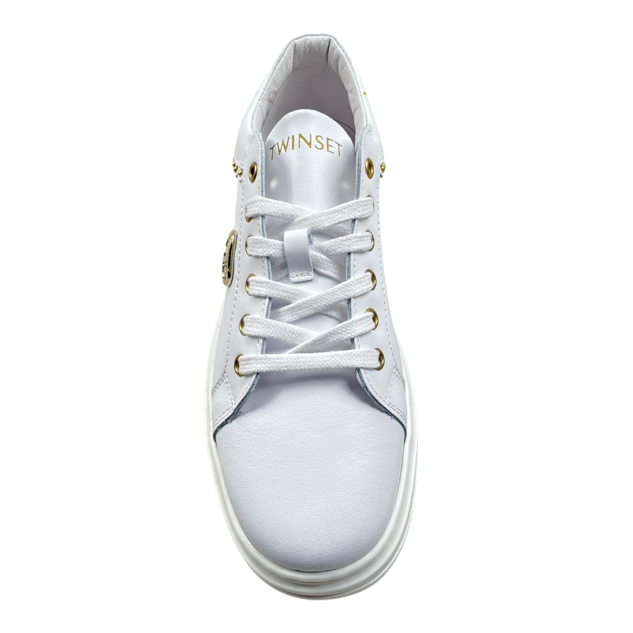 Twinset Sneakers Tinta Unita con Applicazioni E Lacci per Bambina 251GCJ050 BIANCO TWINSET 