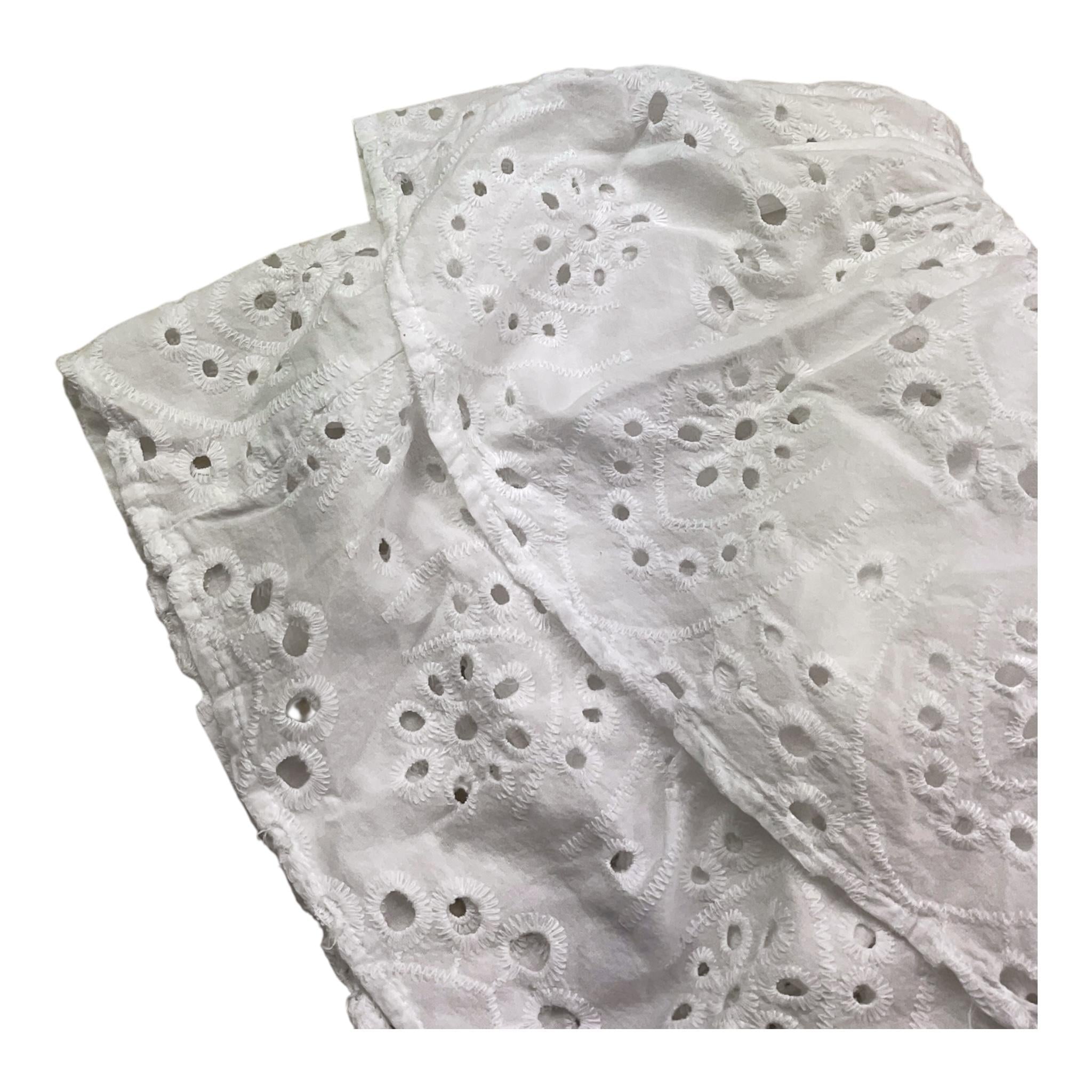 Met Top Tinta Unita In Pizzo Sangallo per Bambina ME366 BIANCO MET 