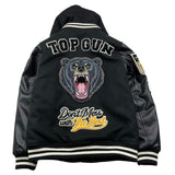 TOP GUN giubbino tita unita con maniche in pelle e ricami Nero per Bambino 02G0588 NERO TOP GUN 