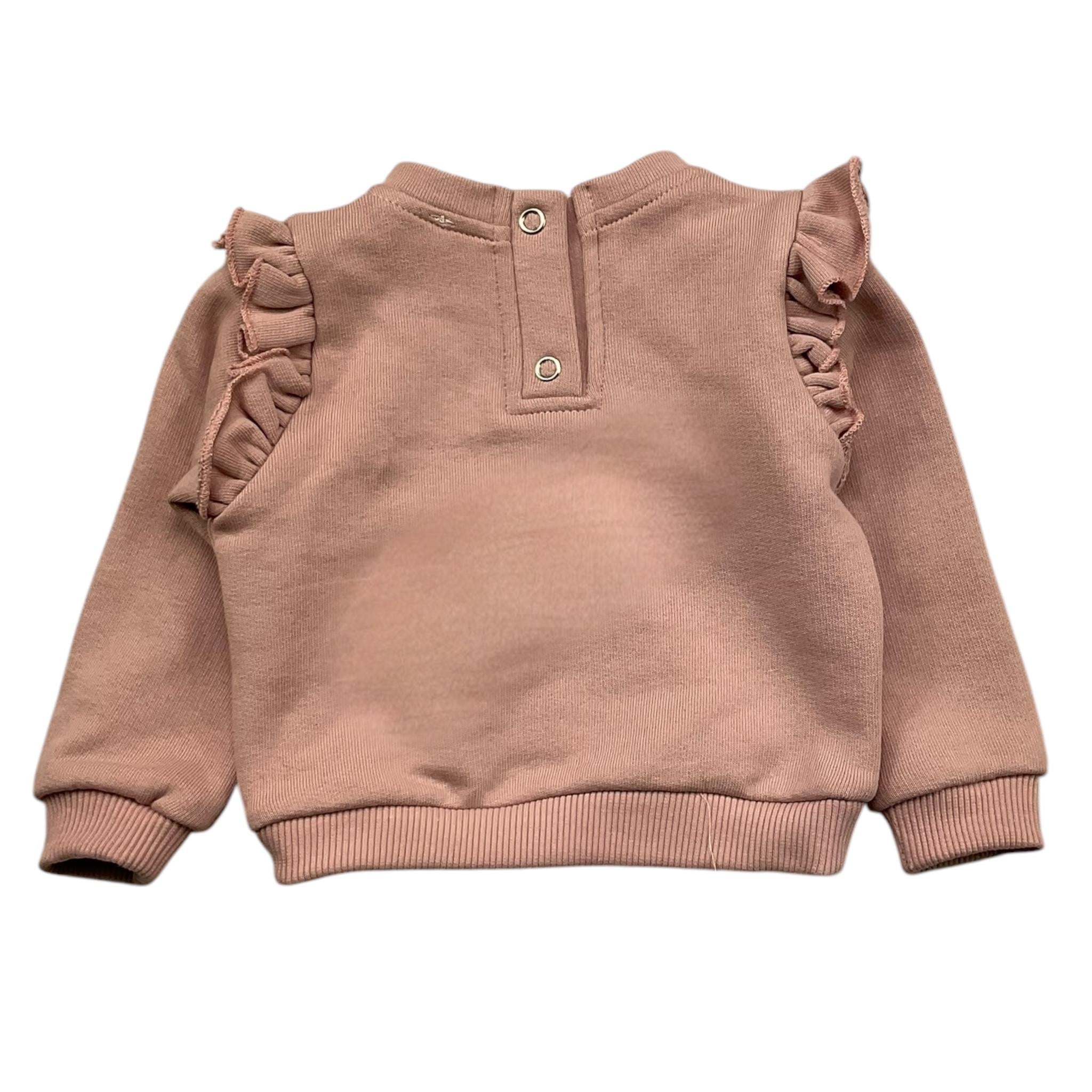 TRUSSARDI felpa chiusa girocollo tinta unita con logo Rosa per Neonata TIA25197 ROSA TRUSSARDI 
