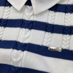 I Delfi Pagliaccetto Bicolore con Fantasia A Righe per Neonato 25P5398 BIANCO/BLU I DELFI 