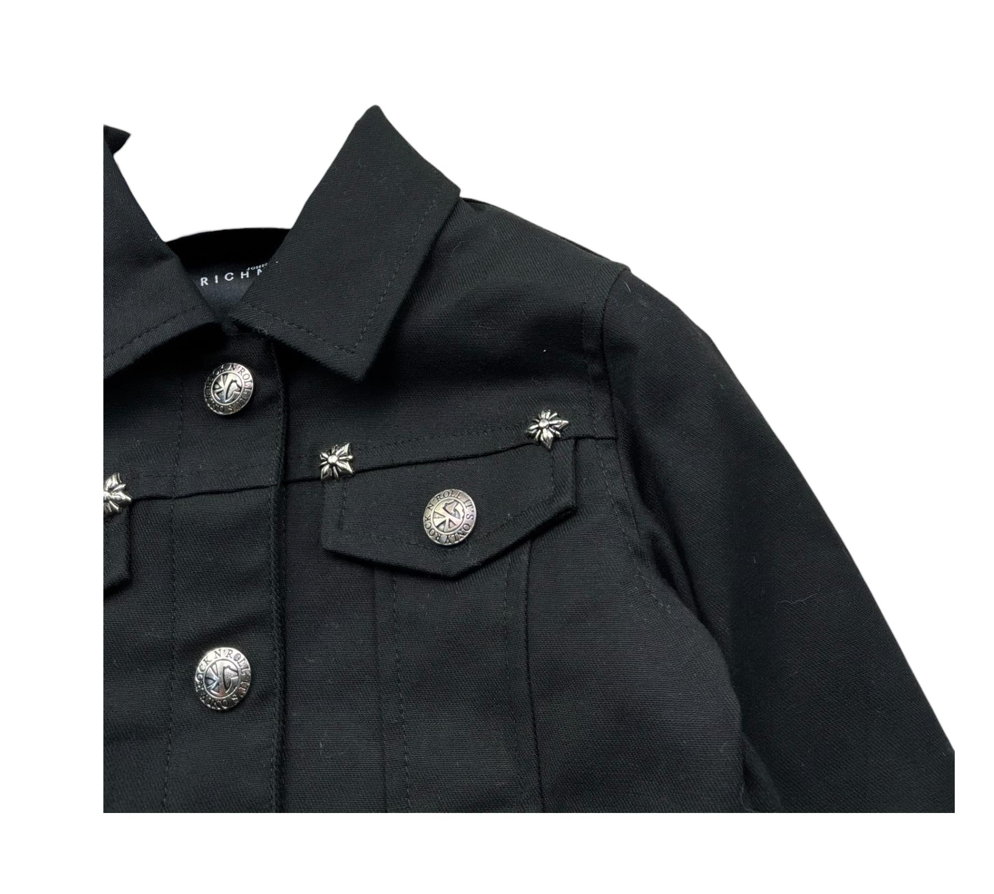 John Richmond Giubbino In Denim Tinta Unita per Neonato RIP26062GB NERO JOHN RICHMOND 