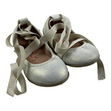 Eli  Ballerine Tinta Unita Con Lacci Oro Per Bambina