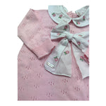 Le Bebe Tutina Manica Lunga Tinta Unita con Colletto E Fiocco per Neonata LBG6223 ROSA LE BEBE 