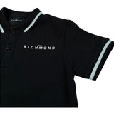 John Richmond Polo Mezza Manica Tinta Unita con Logo per Bambino RBP26022PO NERO JOHN RICHMOND 