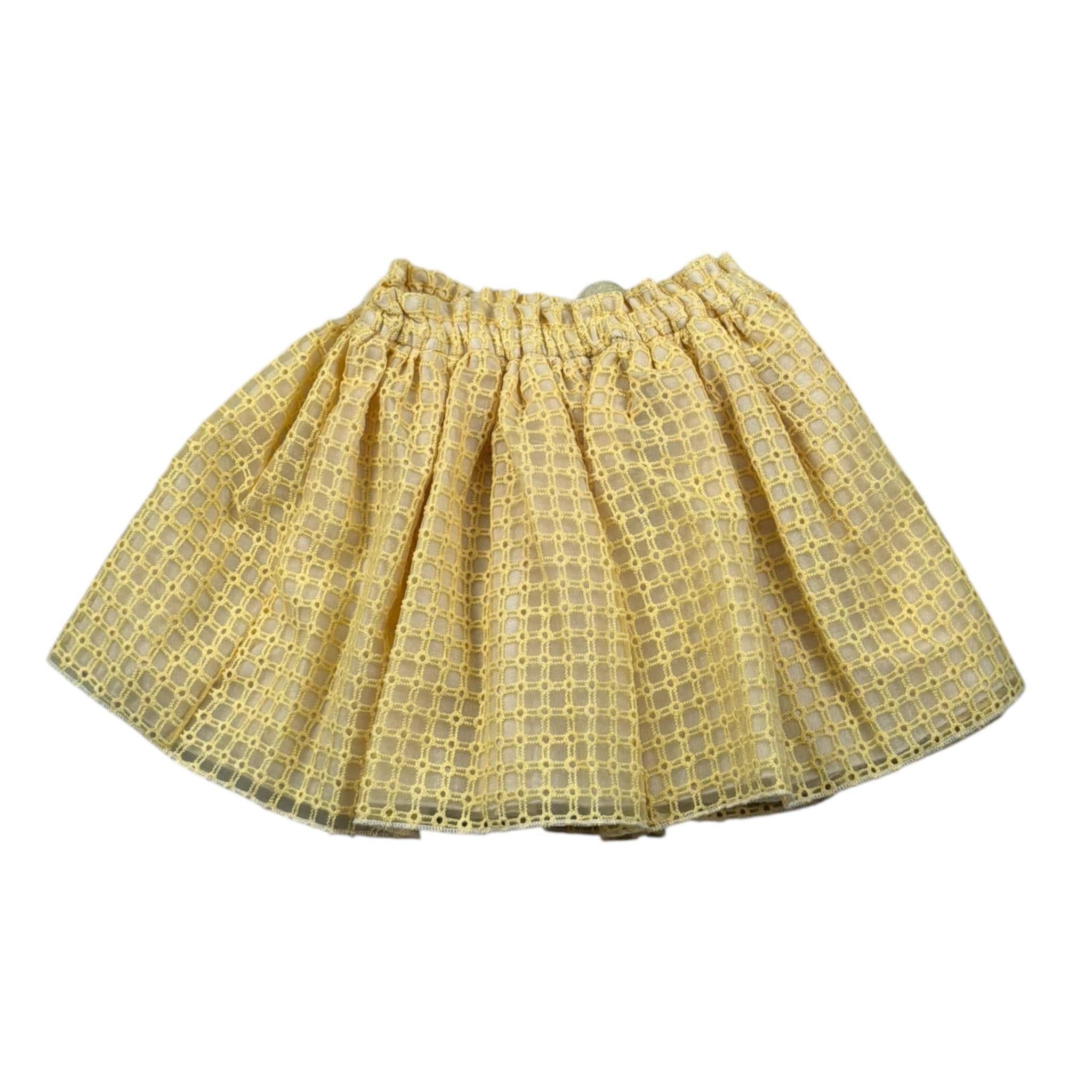 A' La Page Gonna Tinta Unita con Elastico In Vita per Bambina ALLIUM GIALLO A' LA PAGE 