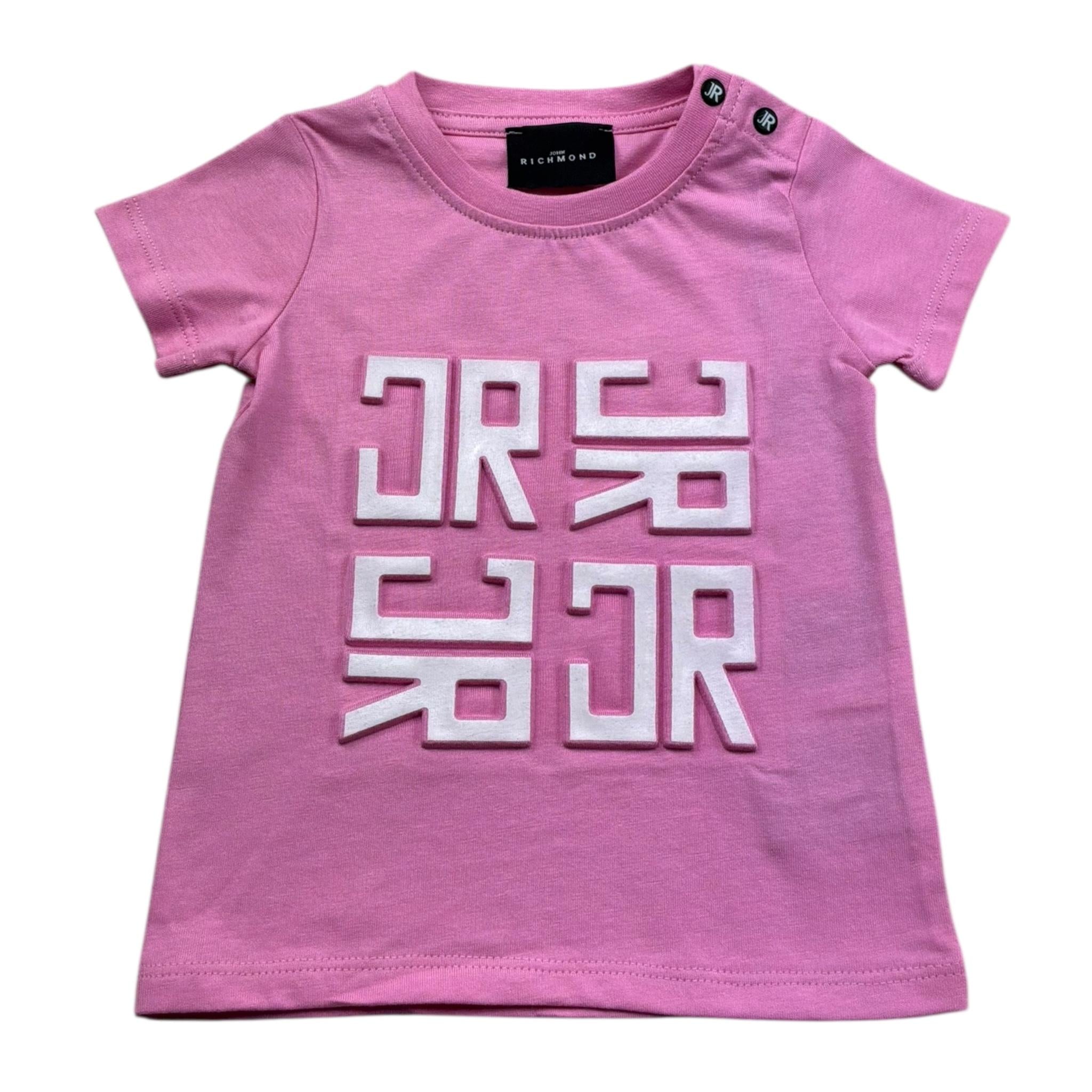 John Richmond T-Shirt Girocollo Tinta Unita con Logo per Neonata RIP26026TS ROSA JOHN RICHMOND 